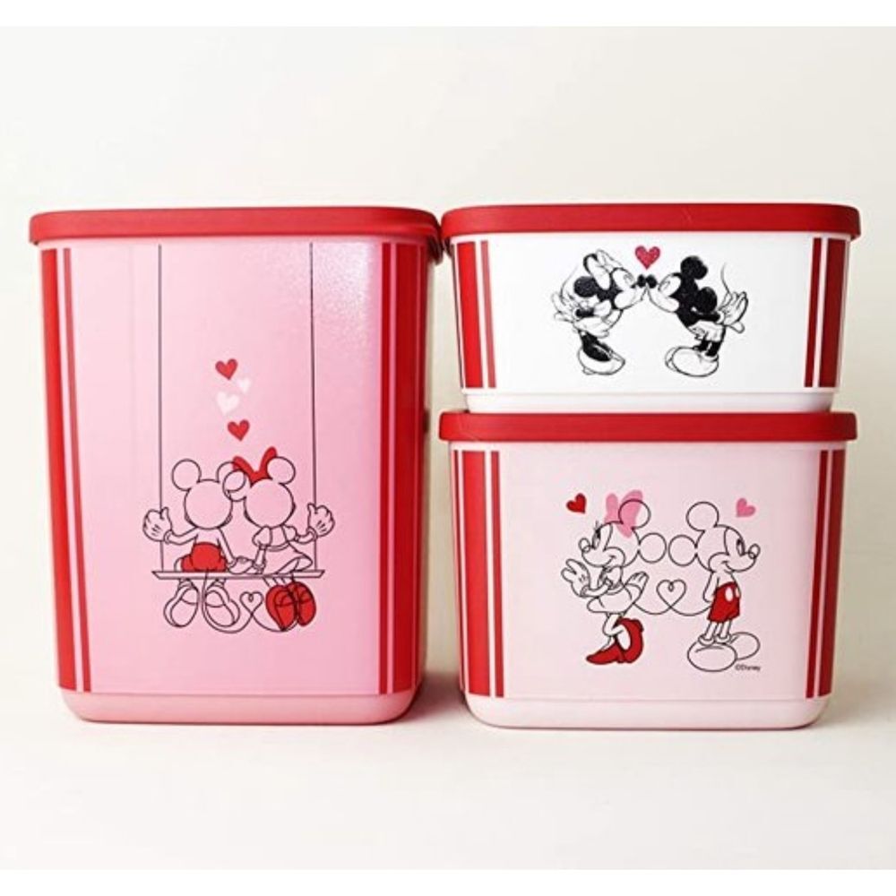 Tupperware Disney Valentine's Day Mickey Minnie Mouse Storage Container Set NEW